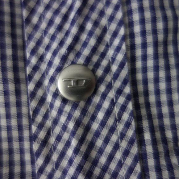 Diesel Checkered Short Sleeve Snap-In Button Down Size S - Picture 6 of 14